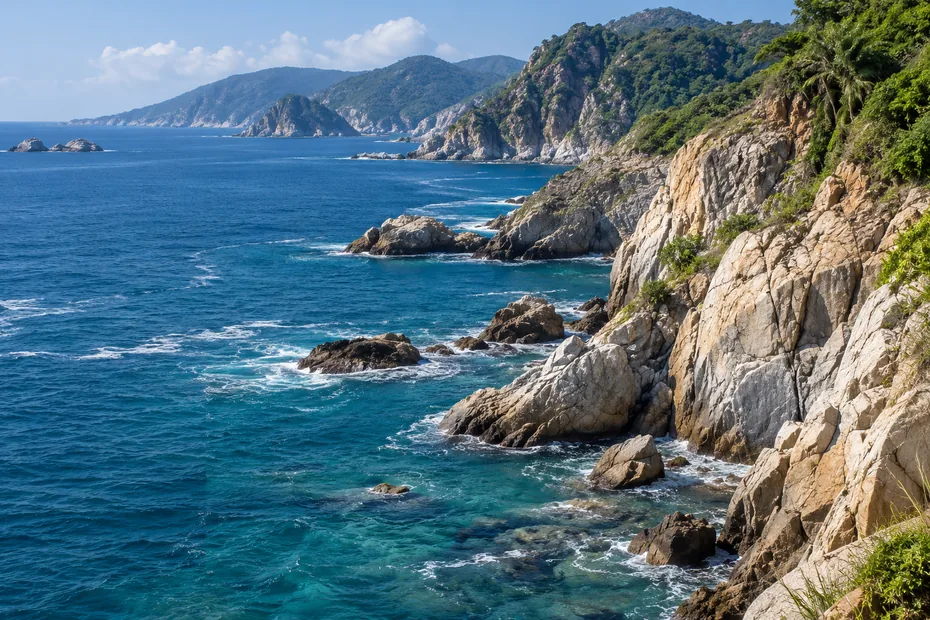 Pazifikbrandung an der Küste bei Acapulco
