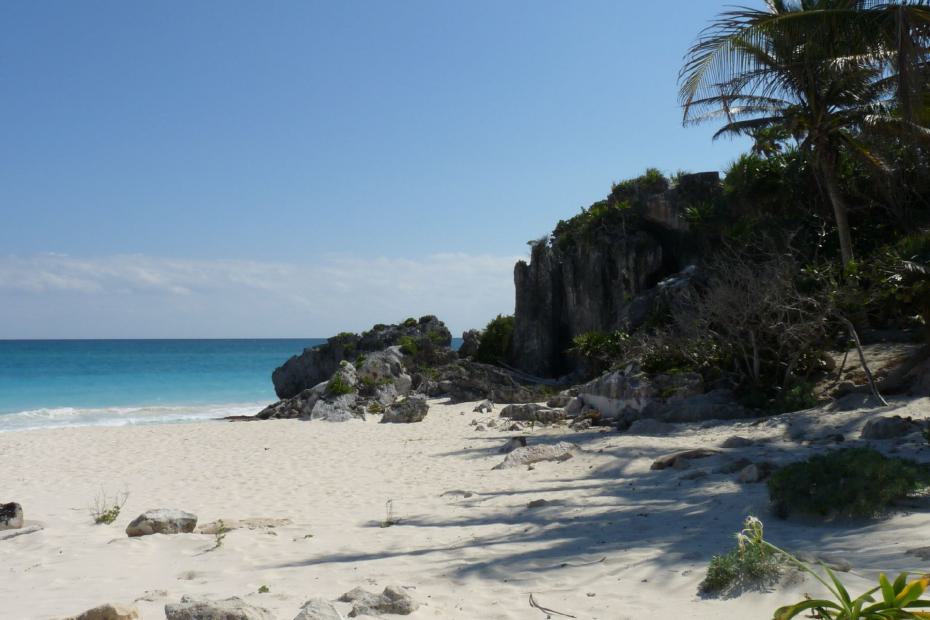 Mexiko: Südlicher Teil des Strandes von Tulum